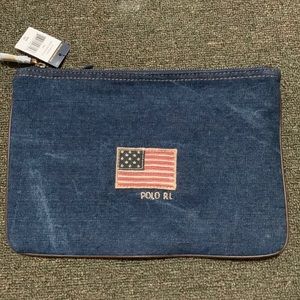 Brand new, denim pouch/makeup bag
